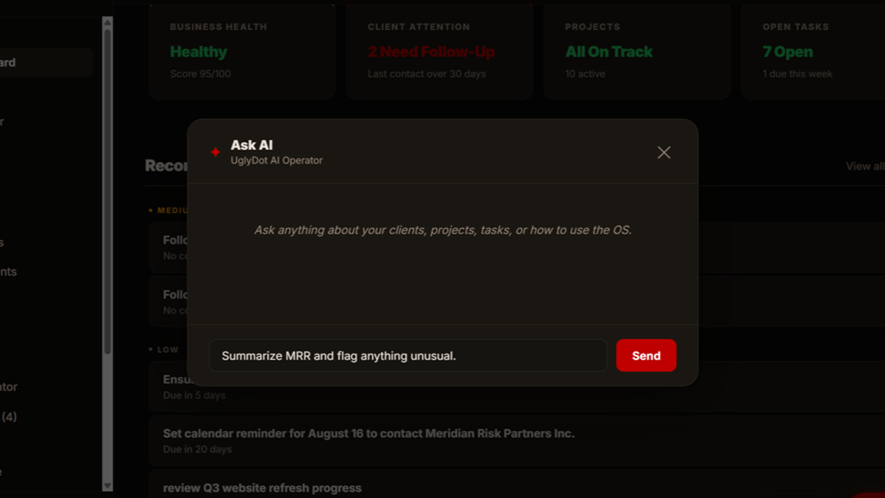 Ask AI modal